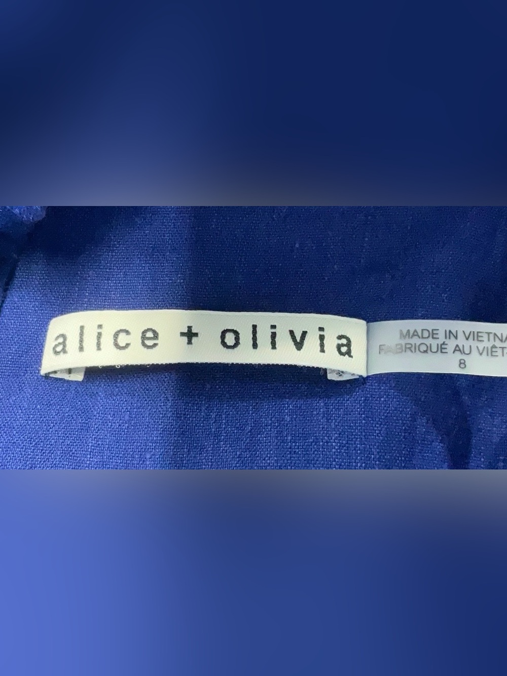 Alice + Olivia Cobalt Blue Linen Blend Ruched Sleeve Blazer Size 8 - Picture 7 of 10